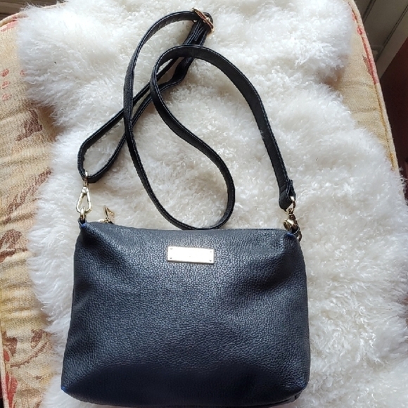 BCBG Paris Blue Crossbody Bag with Gold Accents Approx 10 X 8 - Picture 7 of 12